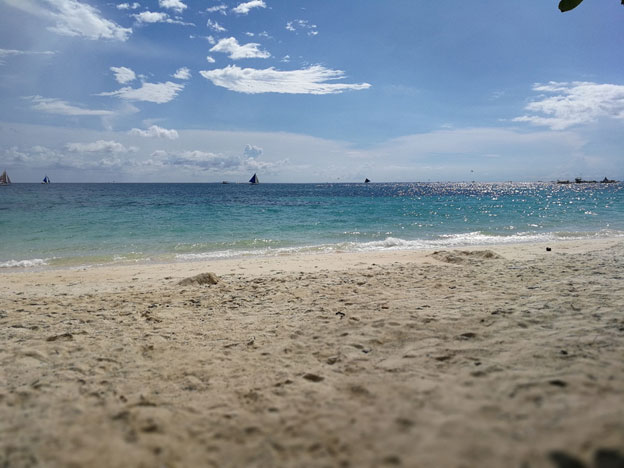 morning view front beach of boracay